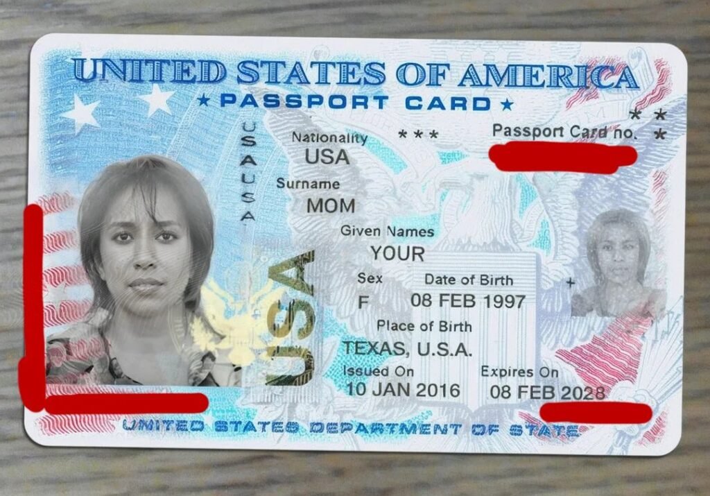 A passport ID card fake for the AI-generated character