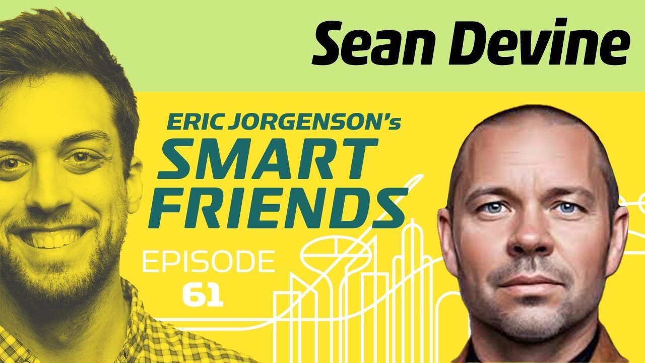A cover image for the Smart Friends podcast, featuring Sean Devine, the guest of the podcast.