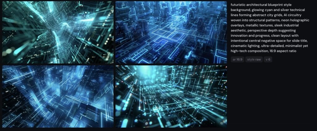 A less than ideal slide background creation, with 4 very busy images.